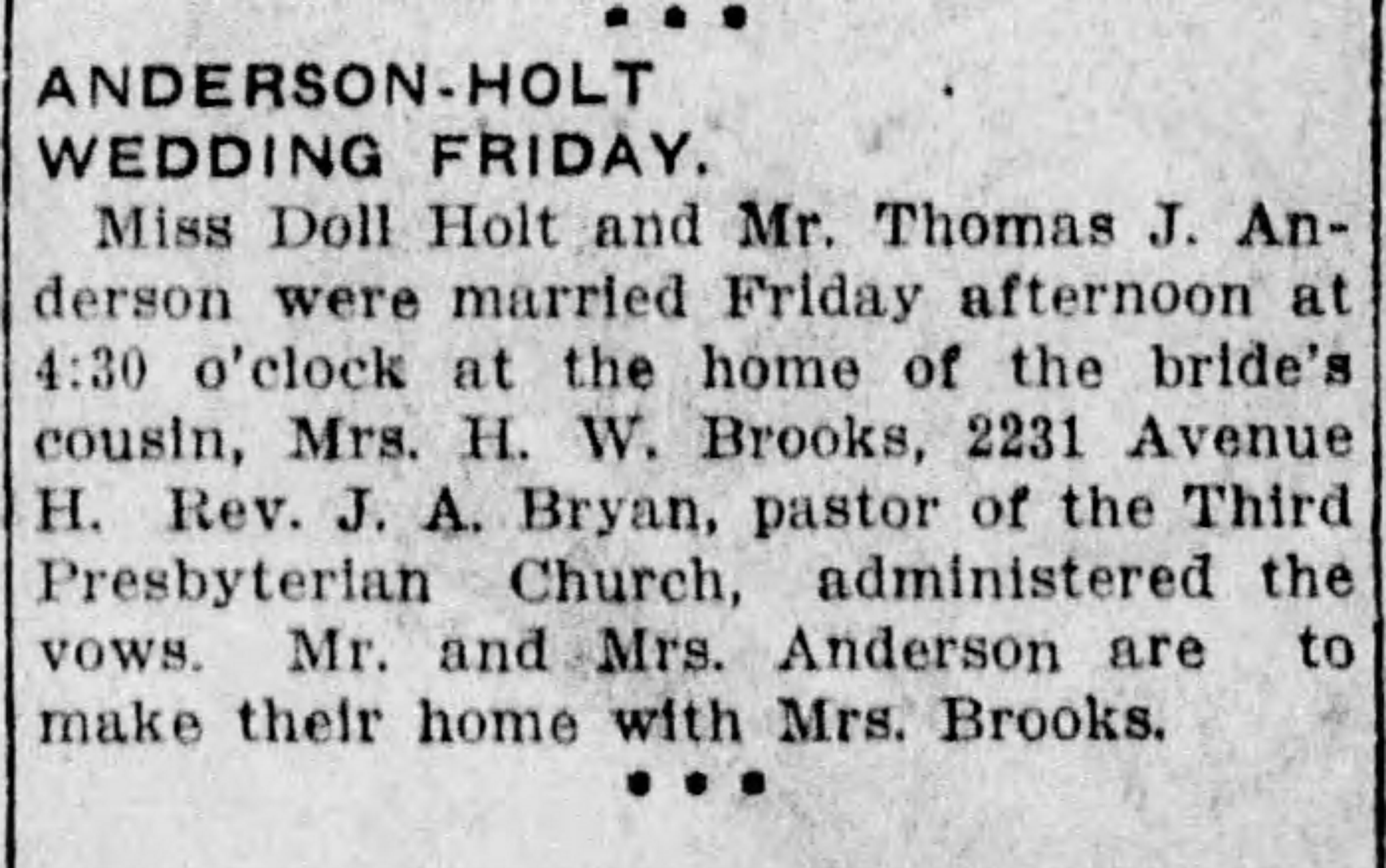 Doll Holt-Thomas J. Anderson